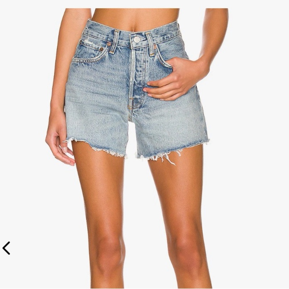 Agolde Parker Long Vintage Jean Shorts in Wheel
